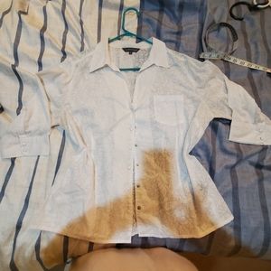Addition Elle white 3/4 sleeve button up shirt